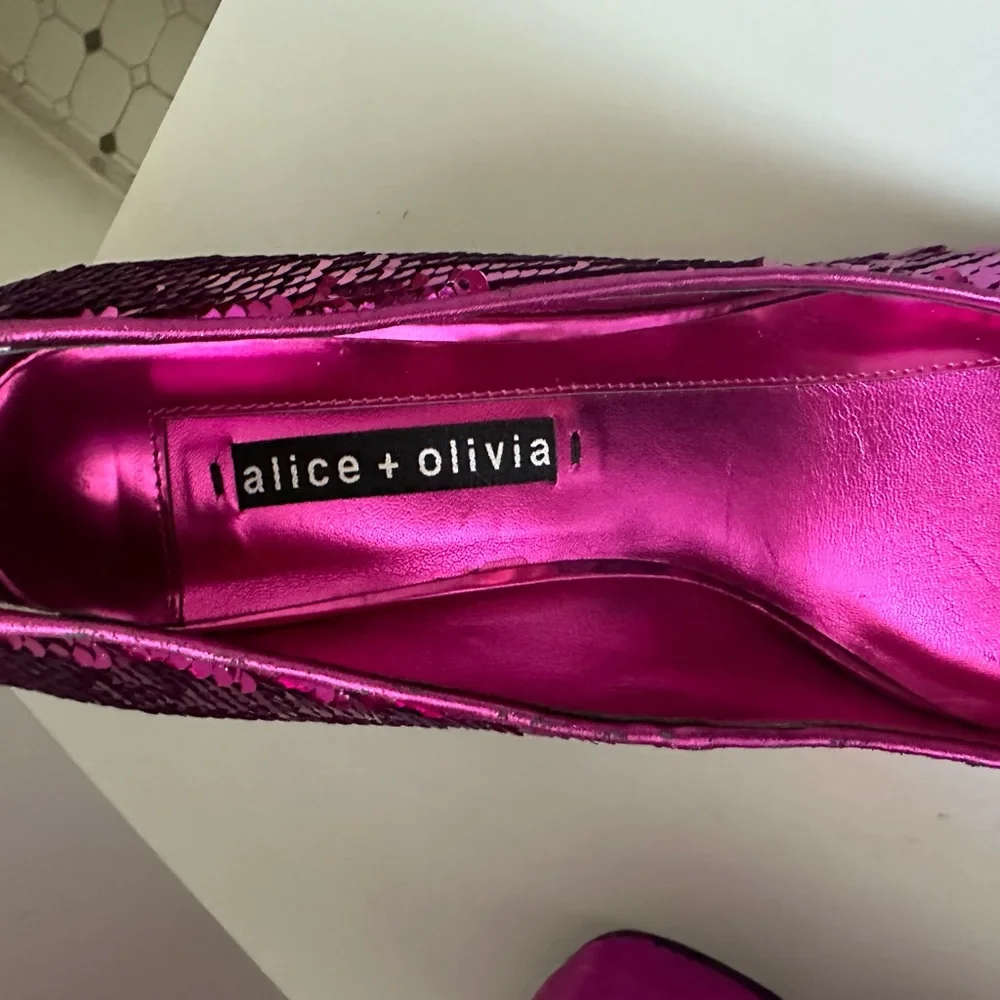 Alice and Olivia Pink Sequence Heels - Picture 3 of 4